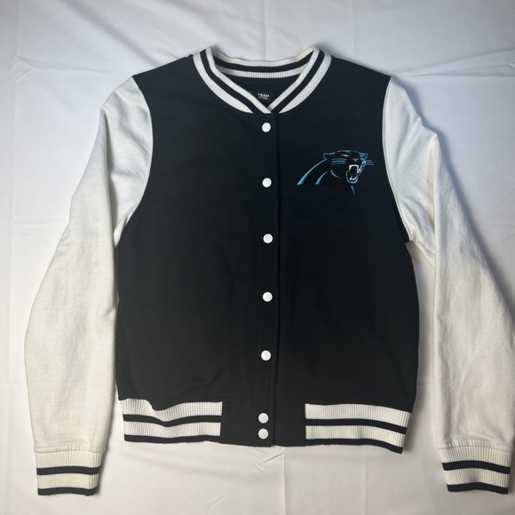 Carolina Panthers Sequin Full-Zip Jacket Small Women's The Wild Collective Black - Picture 1 of 11